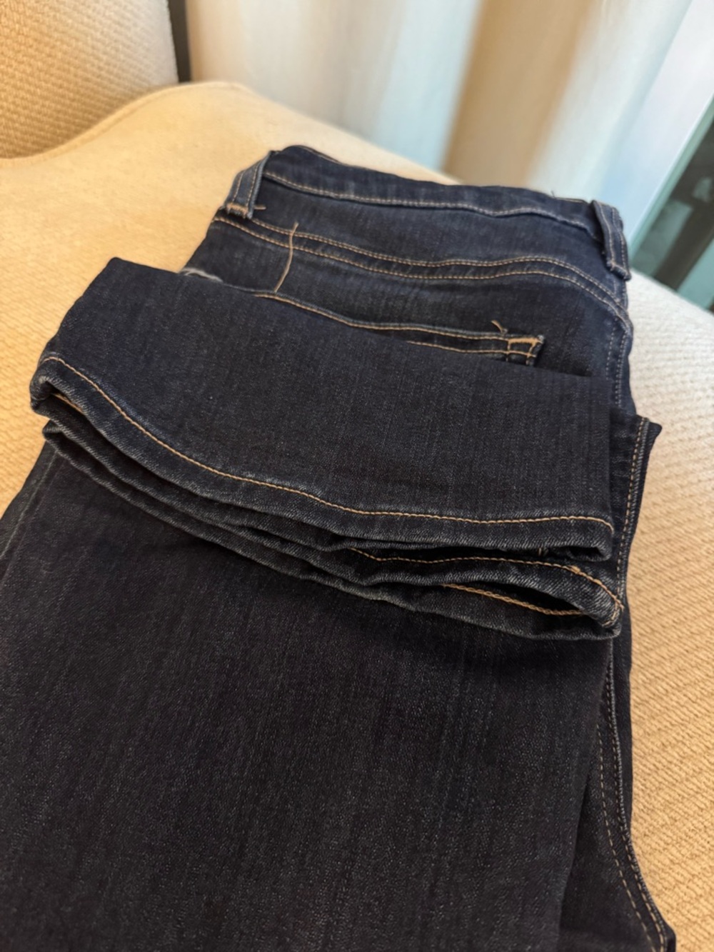 PAIGE Dark Blue High Rise Manhattan Denim - Picture 7 of 7